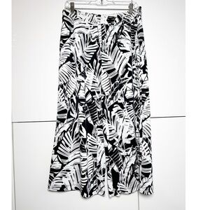 Banana Republic Factory High Rise Wide Leg Cropped Pants Medium Black White